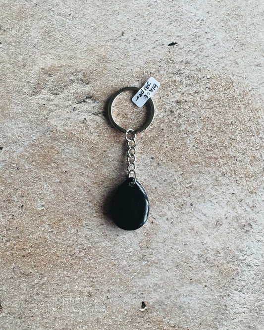 Kristall Black Jasper (Teardrop Keyring)